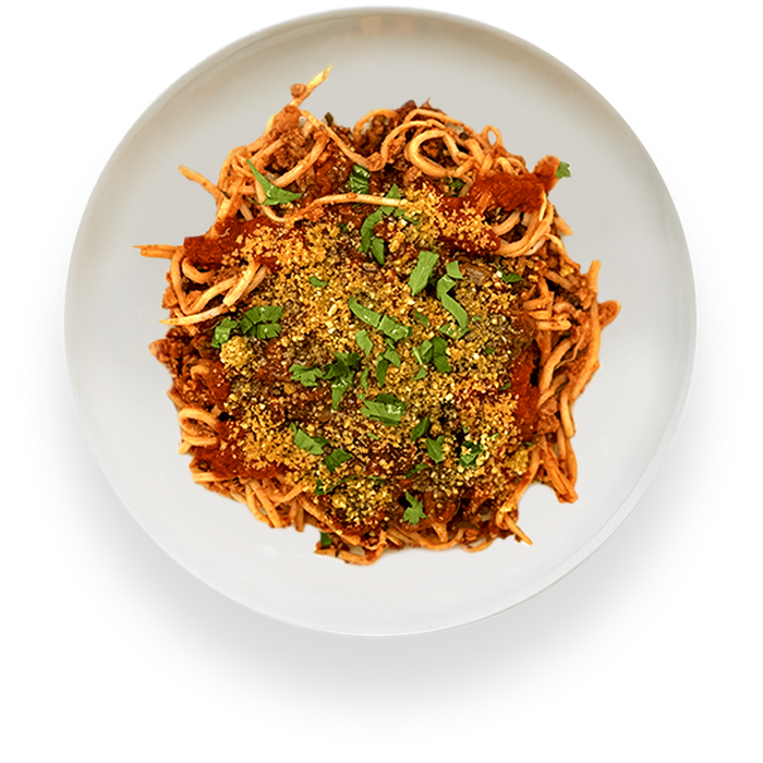 Walnut Mushroom Bolognese — Fiber+ vegan meal