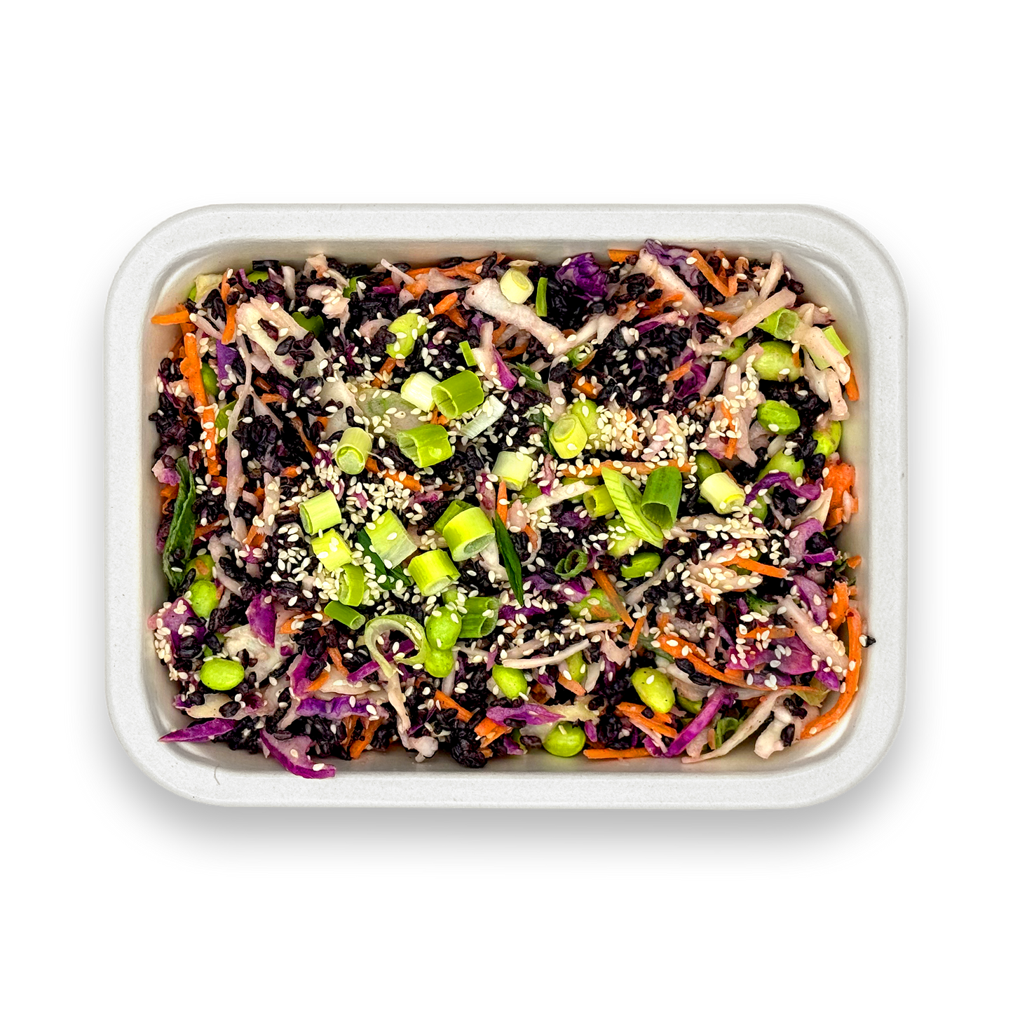 Orange-Miso Forbidden Rice, Cabbage + Edamame