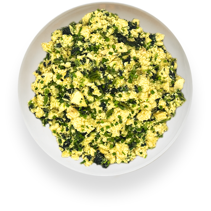 Savory Chive + Garlic Spinach Scramble