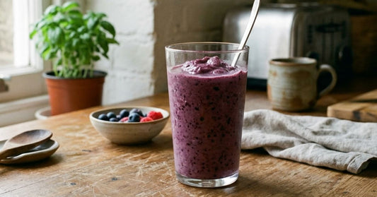 Blueberry smoothie in a glass