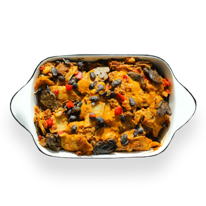 Shiitake 'Beef' Enchiladas Rojas