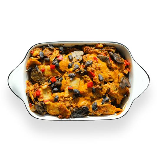 Shiitake 'Beef' Enchiladas Rojas