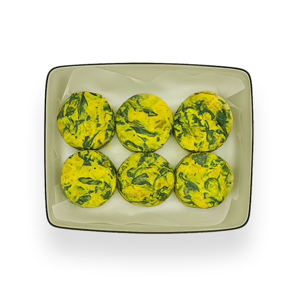 Spinach, 'Egg' + Caramelized Onion